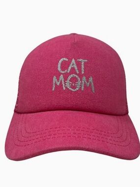 Fuchsia Pink Cat Mom trucker hat women’s